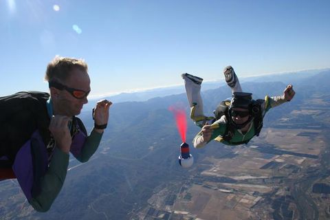 Skydiver over South Africa
