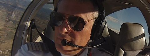 Pilot at the controls of an aircraft